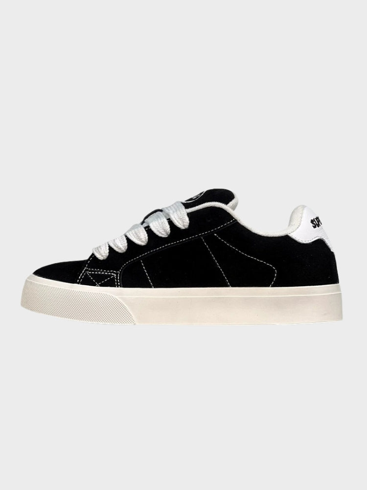 SUPER DRAG SNEAKERS BLACK SUEDE WITH WHITE LACES