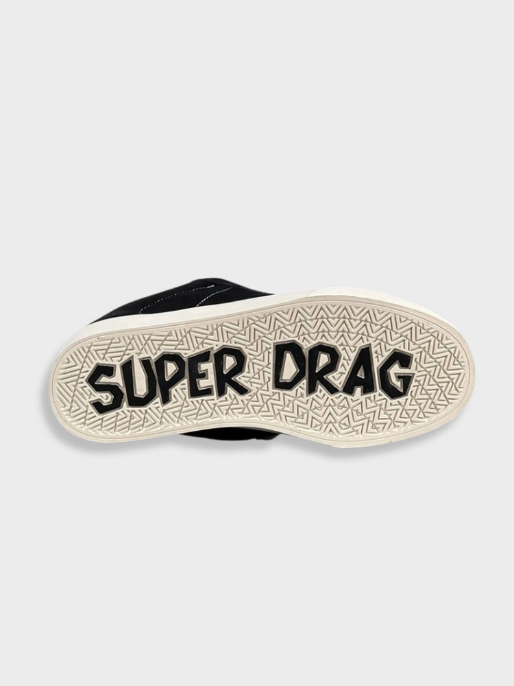 SUPER DRAG SNEAKERS BLACK SUEDE WITH WHITE LACES