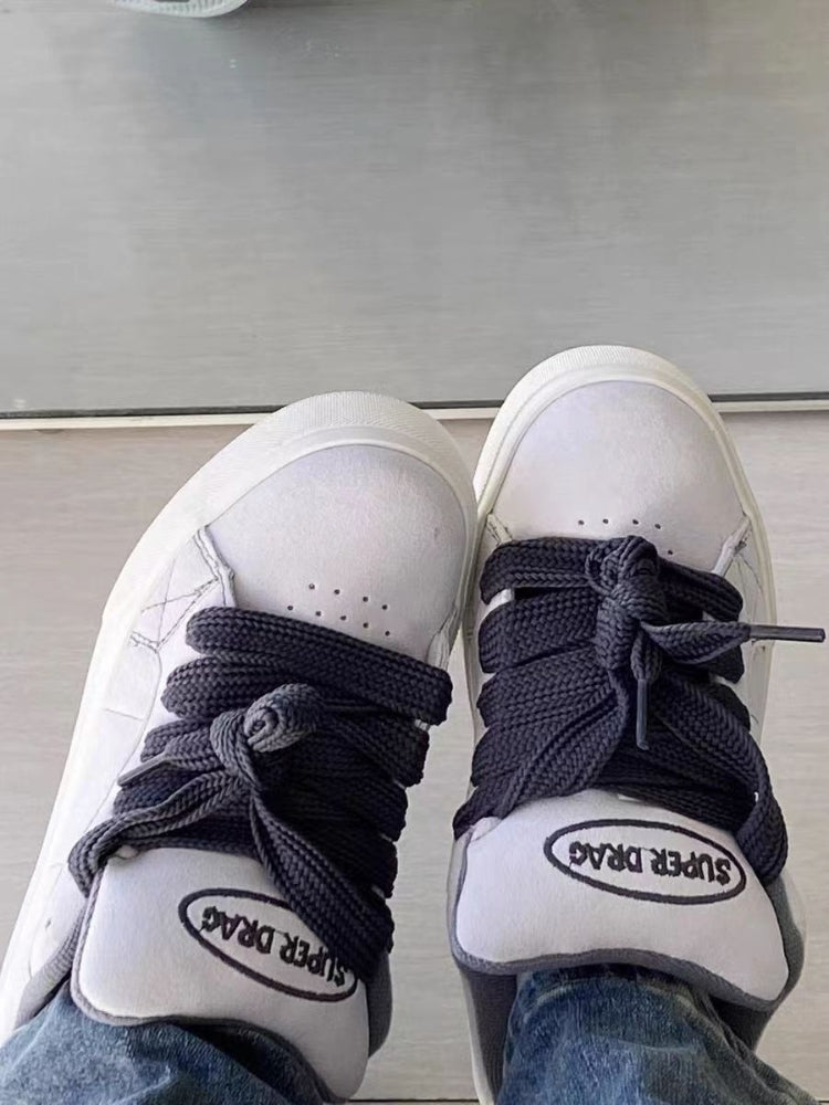 SUPER DRAG SNEAKERS BLACK SUEDE WITH WHITE LACES