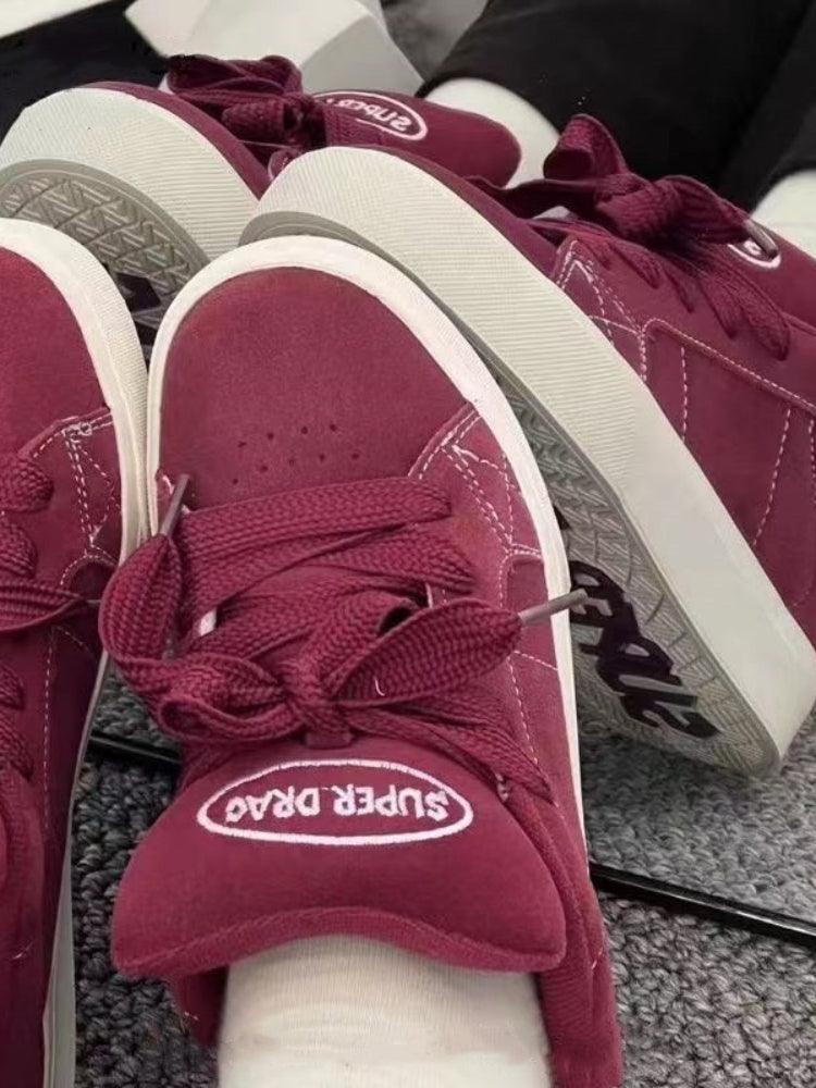 SUPER DRAG SNEAKERS BLACK SUEDE WITH WHITE LACES