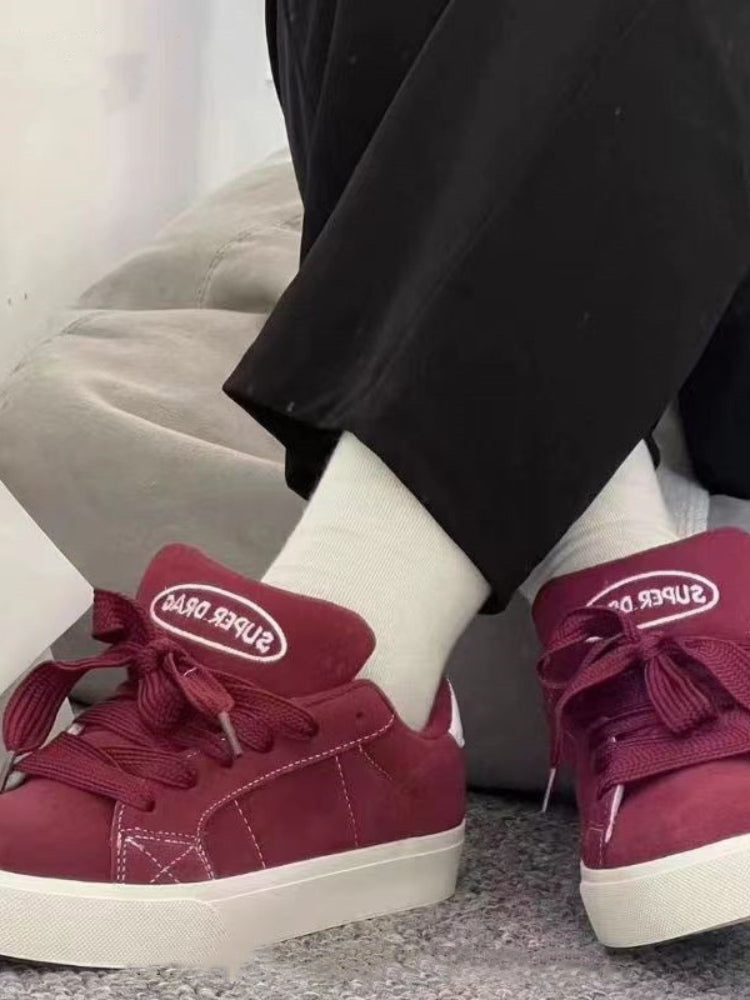 SUPER DRAG SNEAKERS BLACK SUEDE WITH WHITE LACES