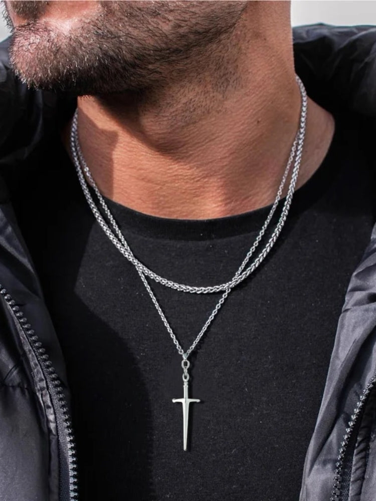 SWORD NECKLACE SILVER PENDANT - UNIQUE SWORD NECKLACE