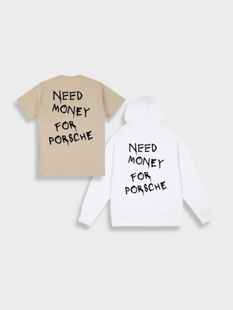 T-SHIRT AND HOODIE SET WITH TEXT - Y2K TEE SHIRT