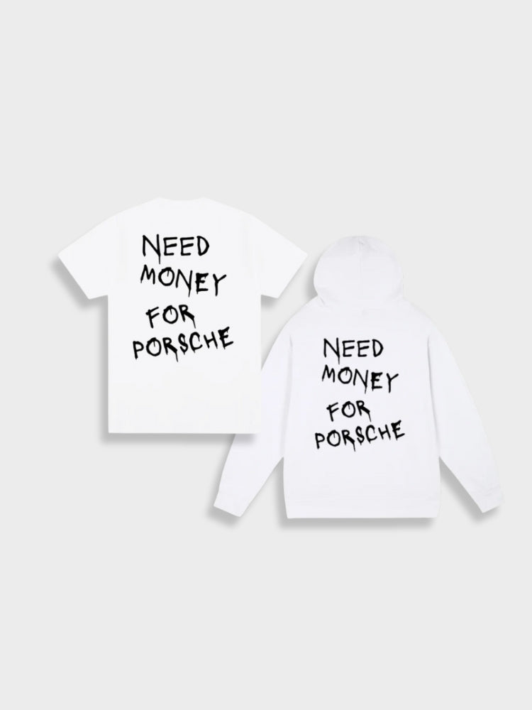 T-SHIRT AND HOODIE SET WITH TEXT - Y2K TEE SHIRT