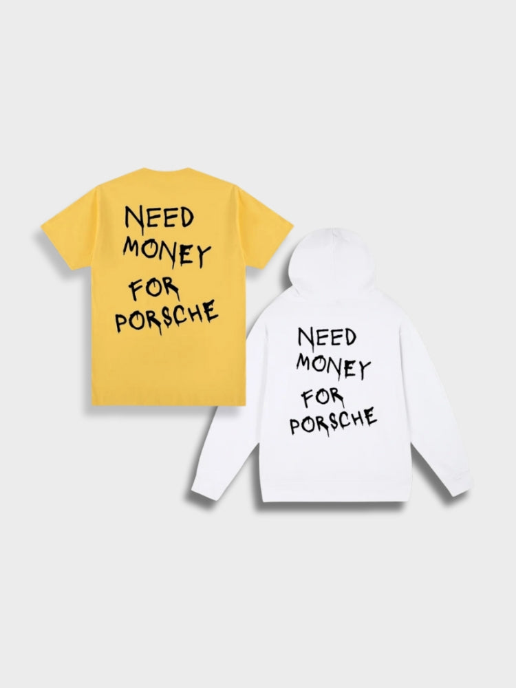 T-SHIRT AND HOODIE SET WITH TEXT - Y2K TEE SHIRT
