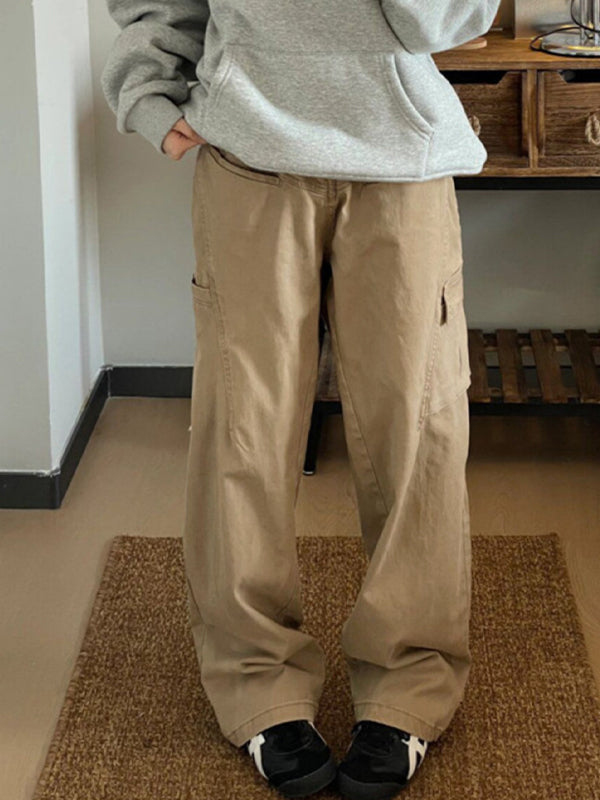 TAN CARGO PANTS WITH LOOSE FIT FOR VERSATILE STYLE
