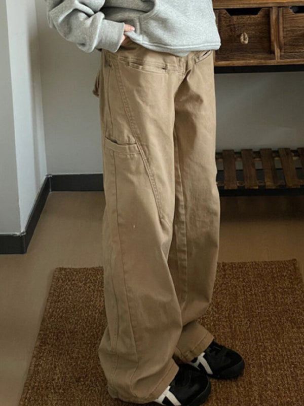 TAN CARGO PANTS WITH LOOSE FIT FOR VERSATILE STYLE