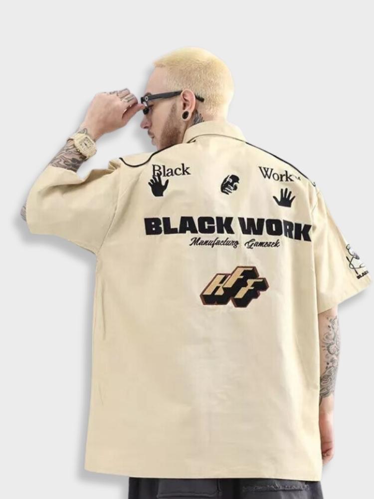 TAN SHORT-SLEEVED BUTTON-UP SHIRT - MODERN WORKWEAR UPGRADE