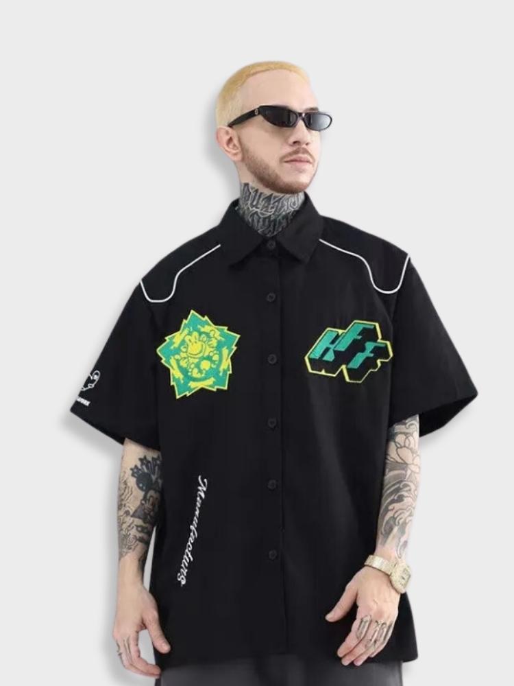 TAN SHORT-SLEEVED BUTTON-UP SHIRT - MODERN WORKWEAR UPGRADE