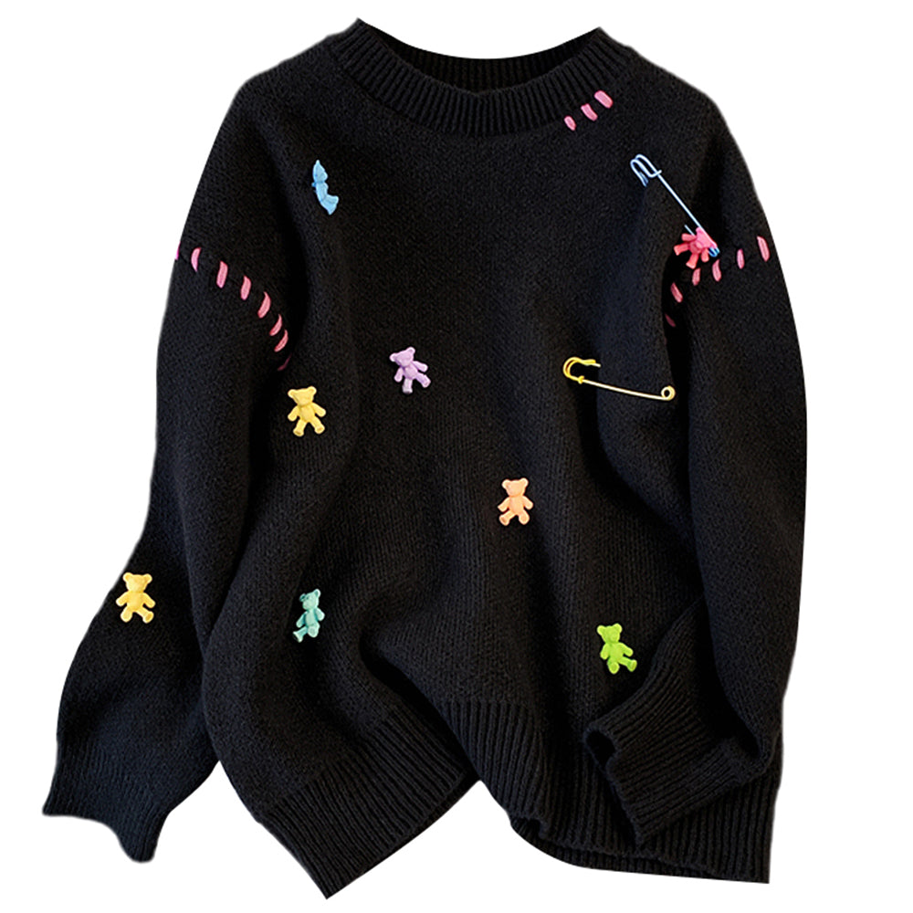 TEDDY BEAR GUMMY BEAR KNIT SWEATER