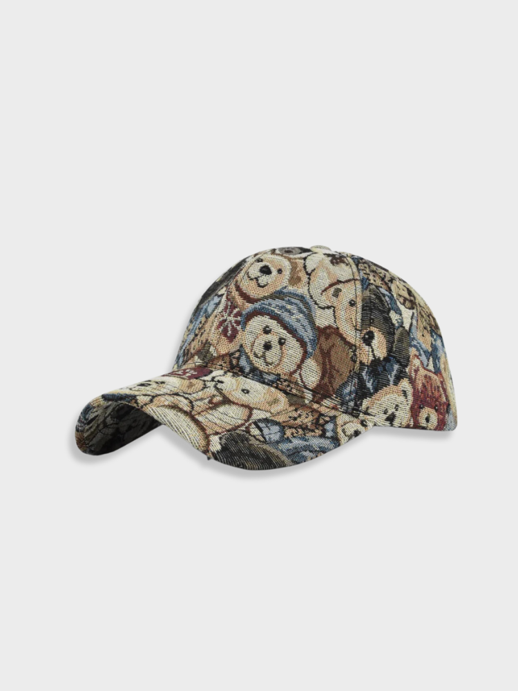 TEDDY CAP WITH TAPESTRY DESIGN FOR WINTER WARMTH