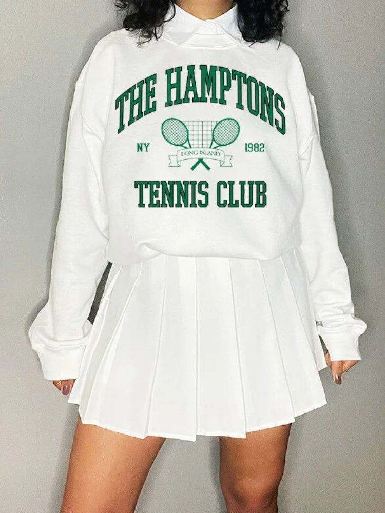 TENNIS CLUB SWEATSHIRT AND PLAID SKIRT SET