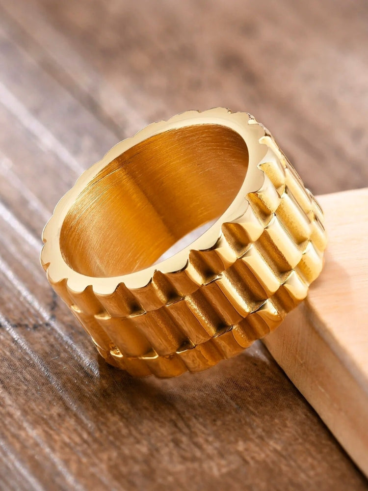 TEXTURED GOLD RING - RAW GOLD RING DESIGN