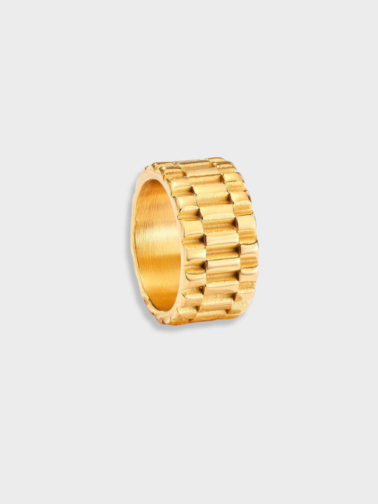 TEXTURED GOLD RING - RAW GOLD RING DESIGN