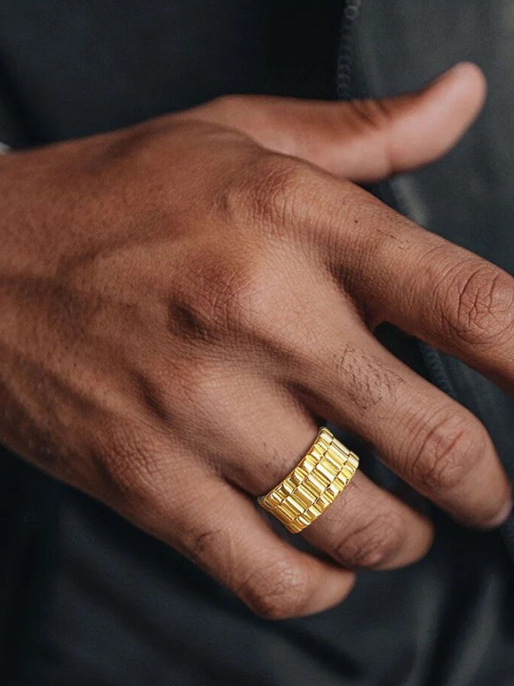 TEXTURED GOLD RING - RAW GOLD RING DESIGN