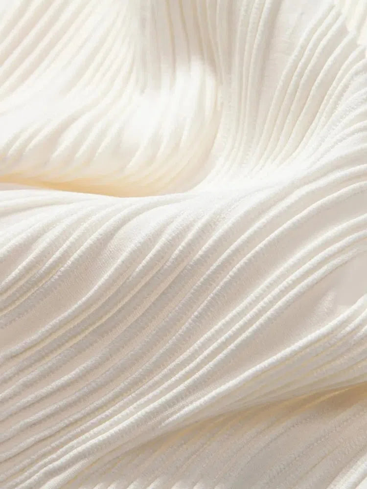 TEXTURED WHITE SHORT-SLEEVED SHIRT - MEN'S CASUAL ELEGANT SHIRT