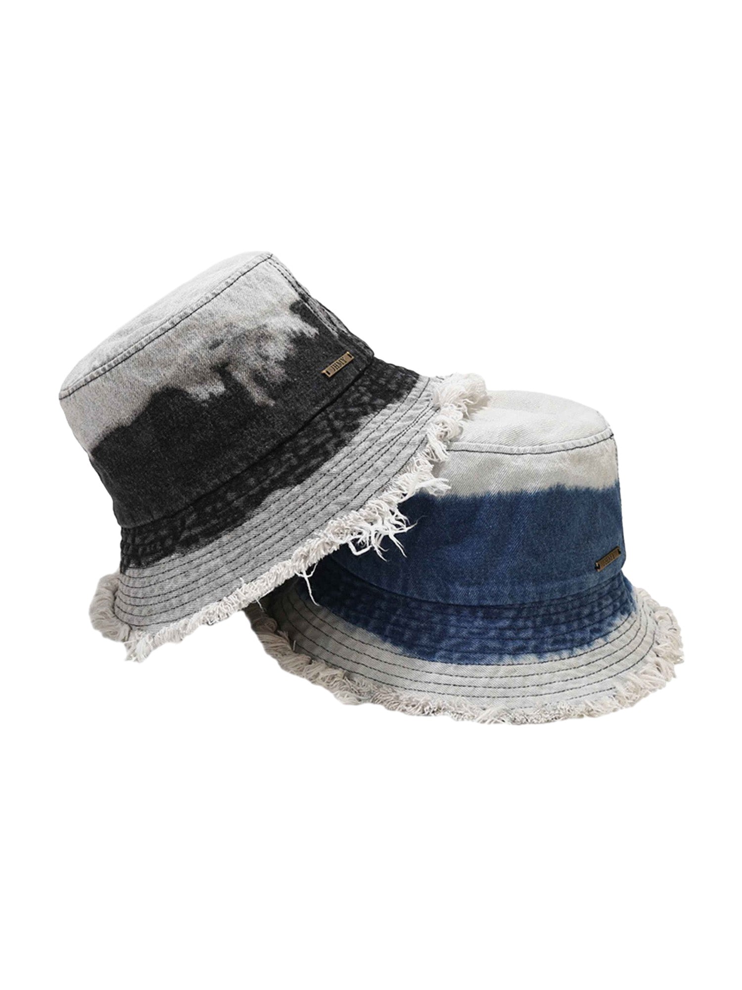 TIE-DYE BUCKET HAT WITH FRINGED BRIM FOR A WIDE BRIM SUNSHADE