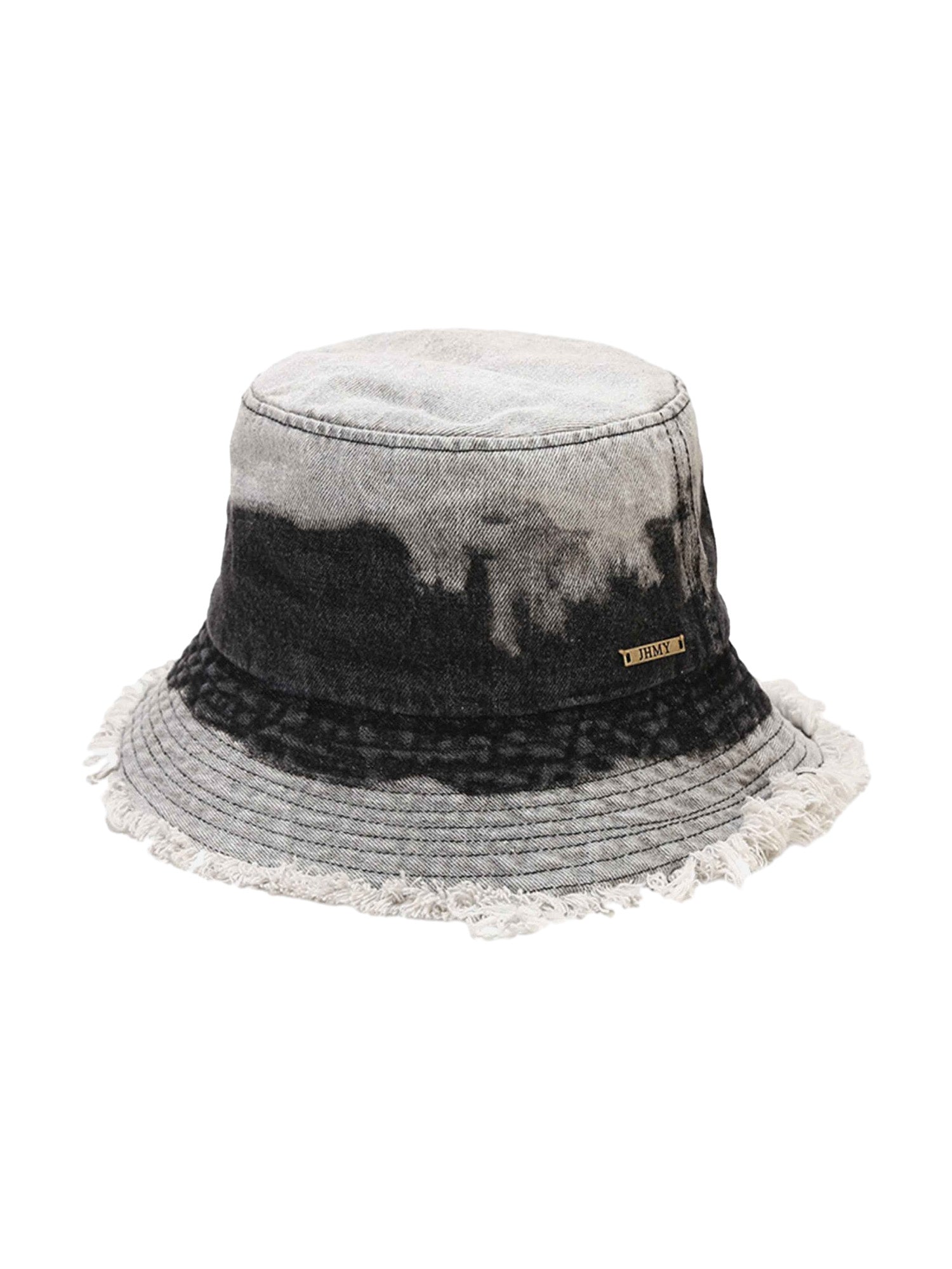 TIE-DYE BUCKET HAT WITH FRINGED BRIM FOR A WIDE BRIM SUNSHADE