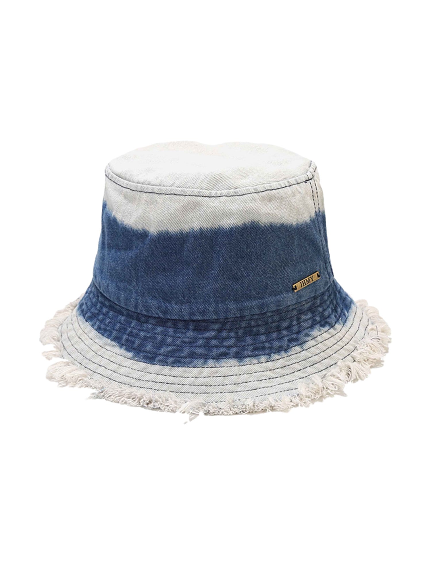 TIE-DYE BUCKET HAT WITH FRINGED BRIM FOR A WIDE BRIM SUNSHADE