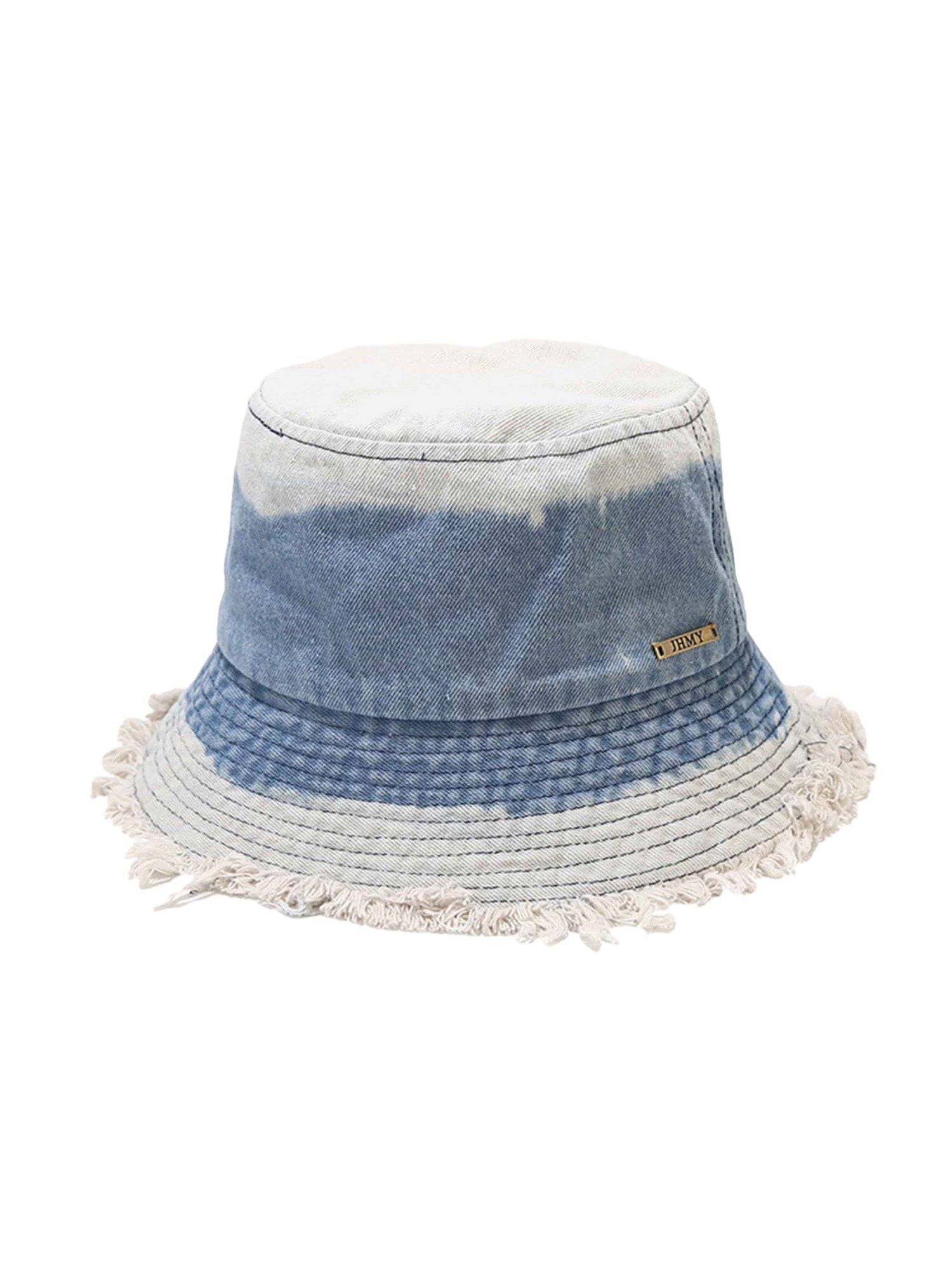 TIE-DYE BUCKET HAT WITH FRINGED BRIM FOR A WIDE BRIM SUNSHADE