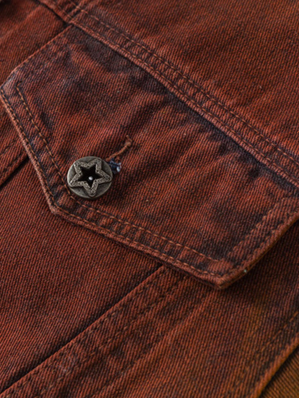 TIE-DYE DENIM JACKET IN BROWN AND YELLOW - HIGH STREET DISTRESSED STYLE