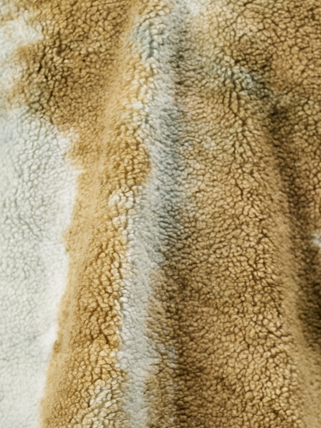 TIE-DYE FAUX FUR COLLARED SHIRT OVERSIZED DROPPED SHOULDER DESIGN