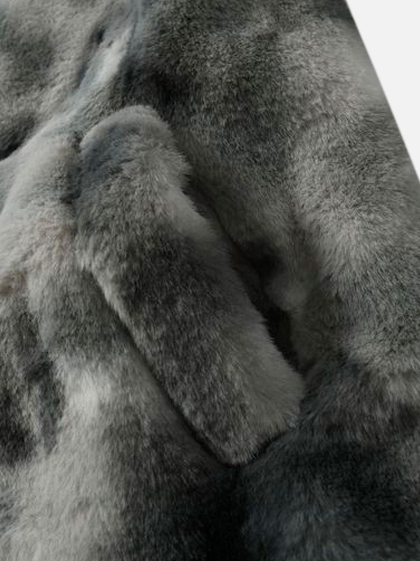 TIE-DYE FAUX FUR JACKET WITH STAND COLLAR AND CROSS URBAN JACKET