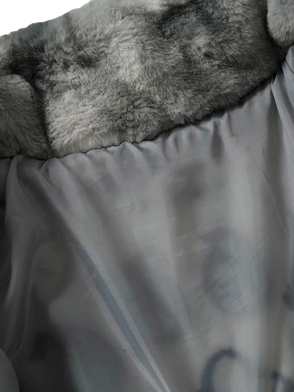 TIE-DYE FAUX FUR JACKET WITH STAND COLLAR AND CROSS URBAN JACKET