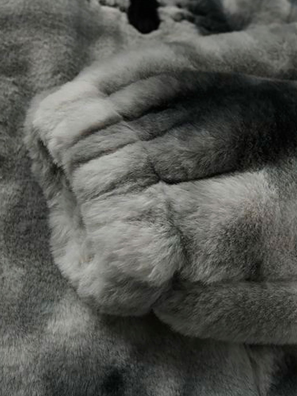 TIE-DYE FAUX FUR JACKET WITH STAND COLLAR AND CROSS URBAN JACKET