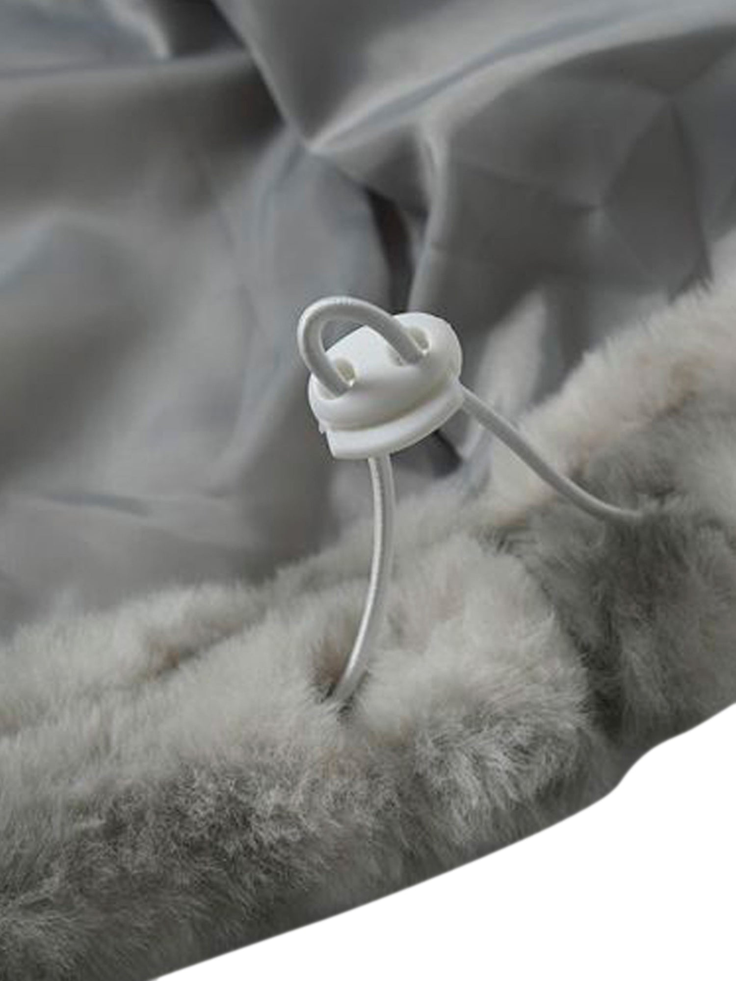 TIE-DYE FAUX FUR JACKET WITH STAND COLLAR AND CROSS URBAN JACKET