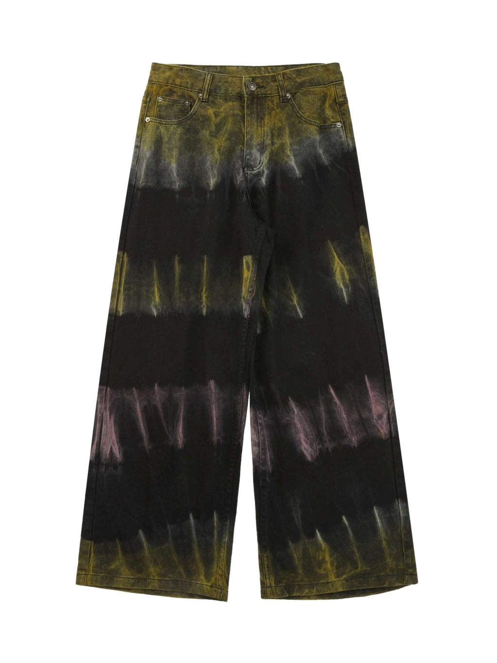 TIE-DYE WIDE-LEG JEANS WITH COOL MID WAIST FIT
