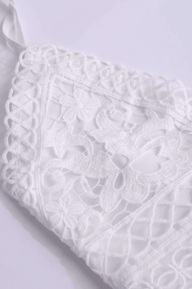 TIERED SUNDRESS WITH LACE TRIM IN SOFT WHITE COTTON