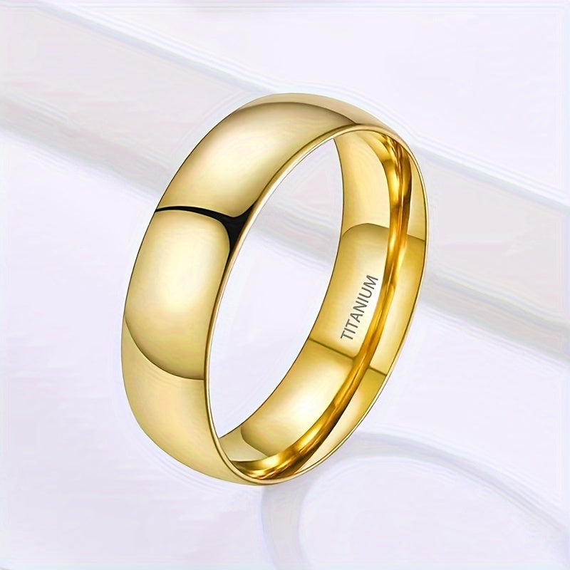 TITANIUM RING WITH POLISHED FINISH AND 18K GOLD PLATED ACCENTS