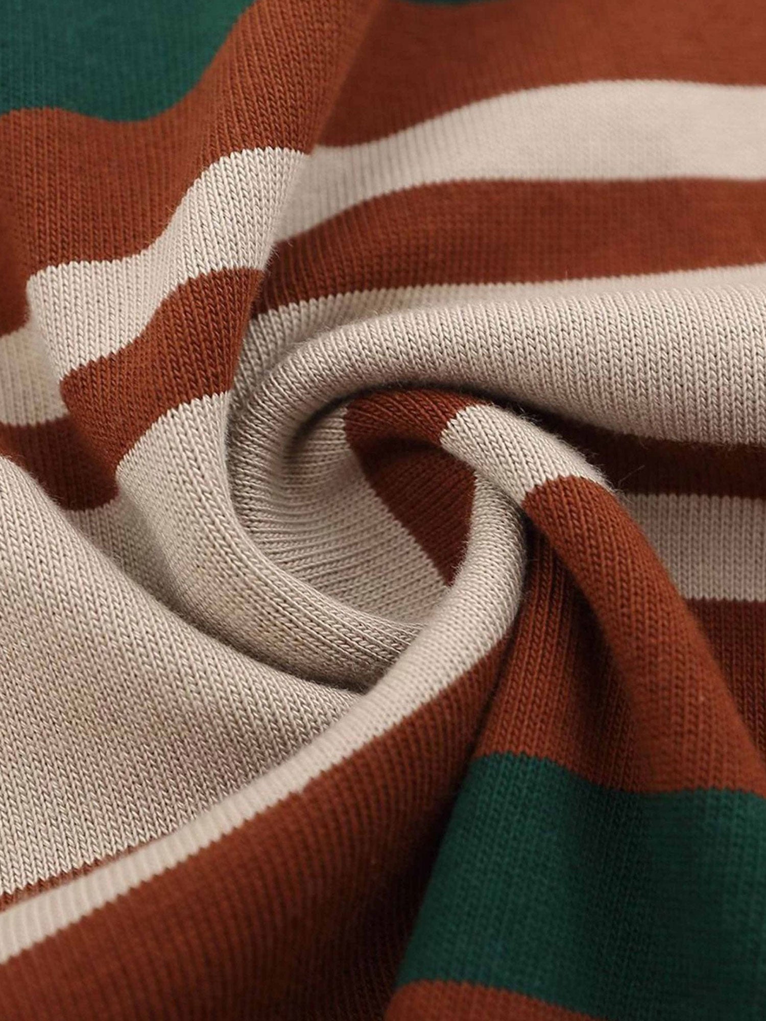 STRIPED POLO SHIRT WITH DENIM COLLAR - TRENDY CASUAL SHORT SLEEVE