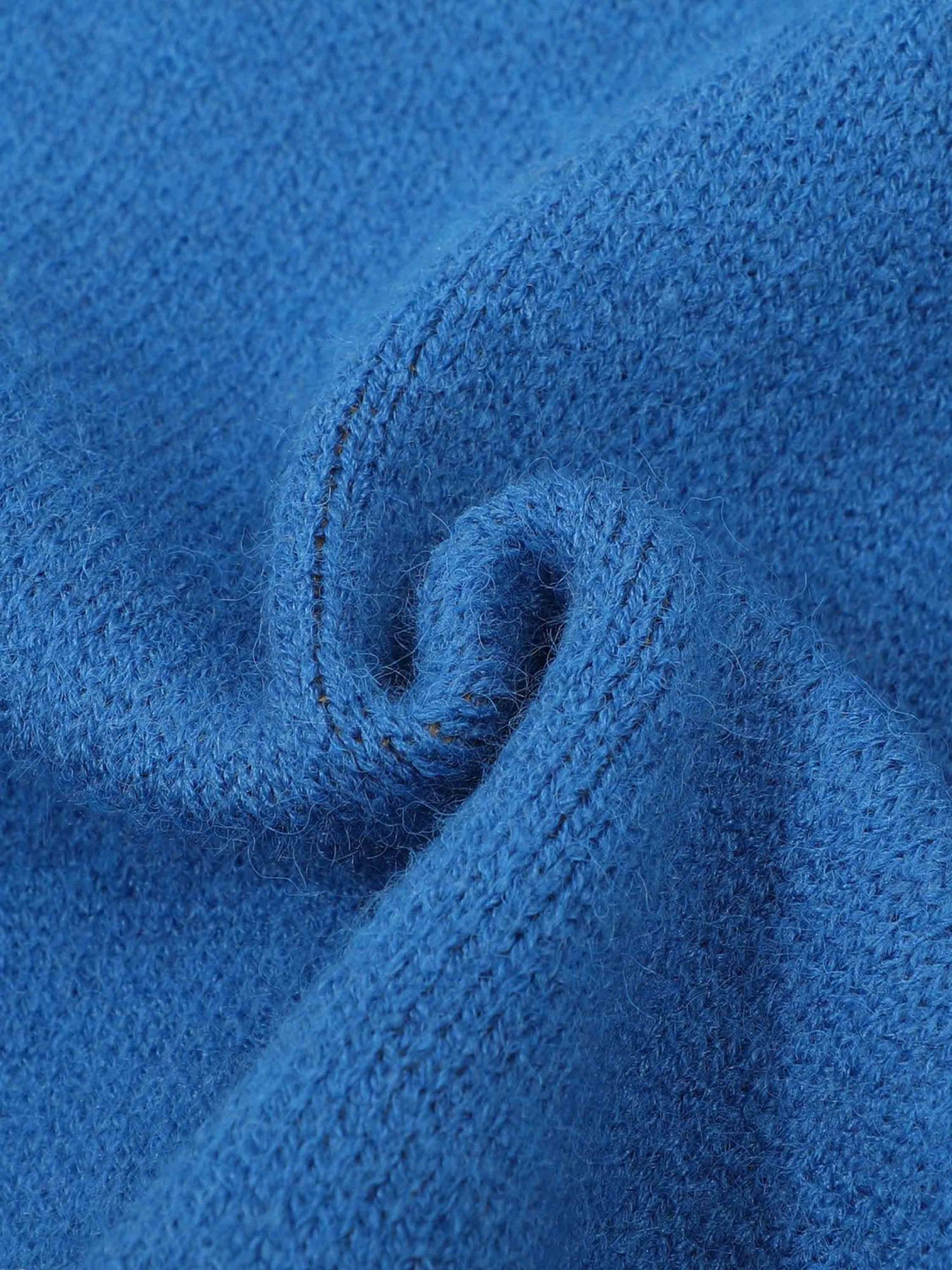 BLUE KNIT VEST WITH EYE DESIGN CASUAL SLEEVELESS PULLOVER TRENDY CASUAL