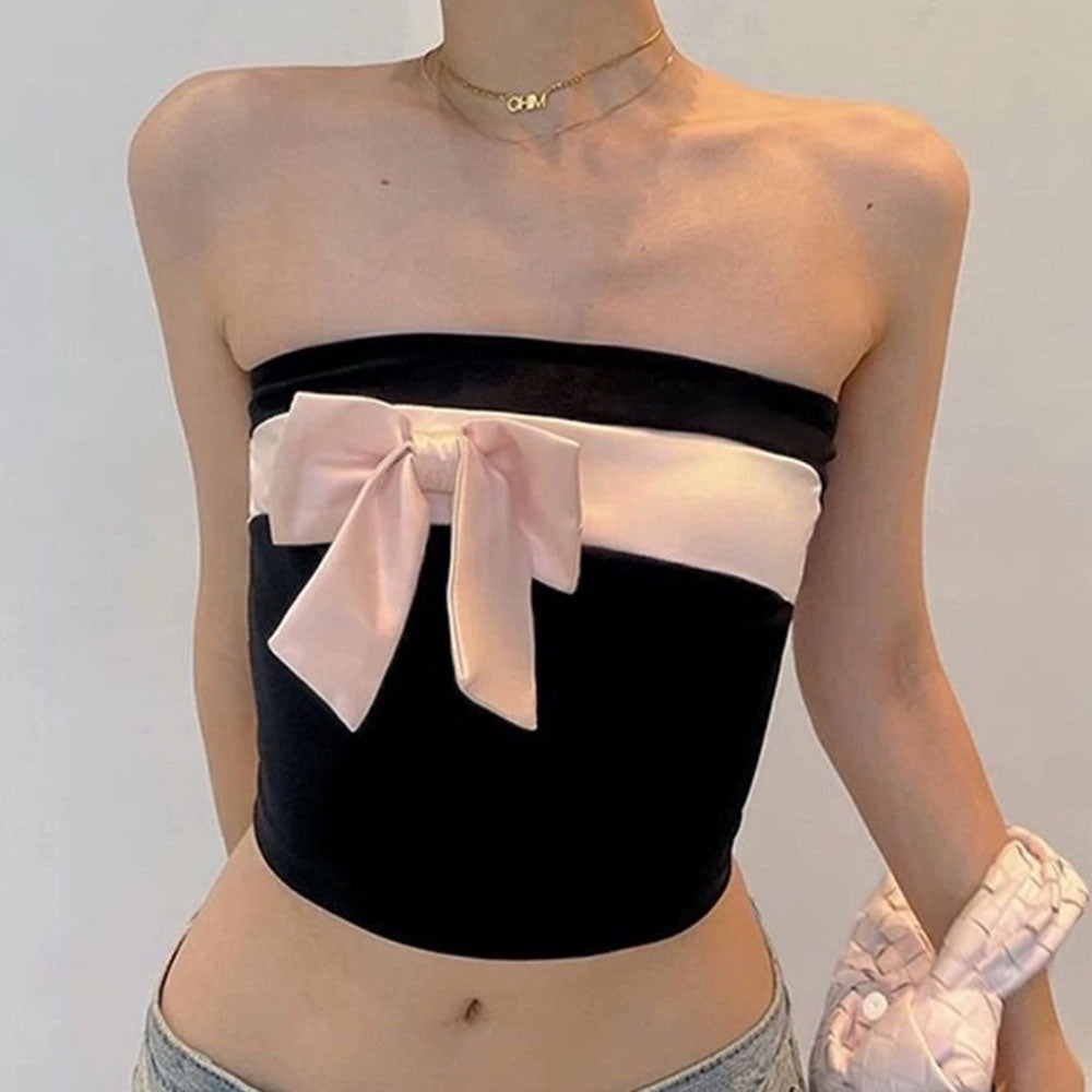 TUBE TOP FRESH CHARM WITH PINK BOW