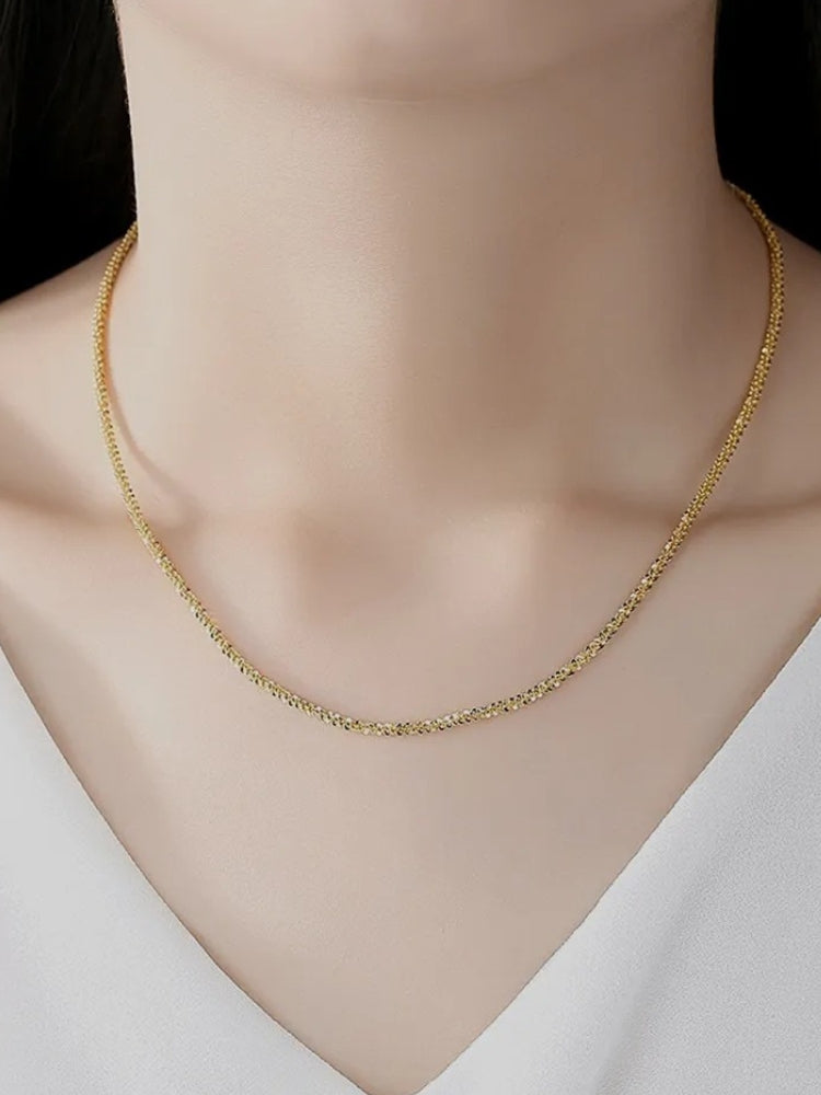 TWISTED CHAIN NECKLACE - REFINED SHORT MODERN ACCESSORY