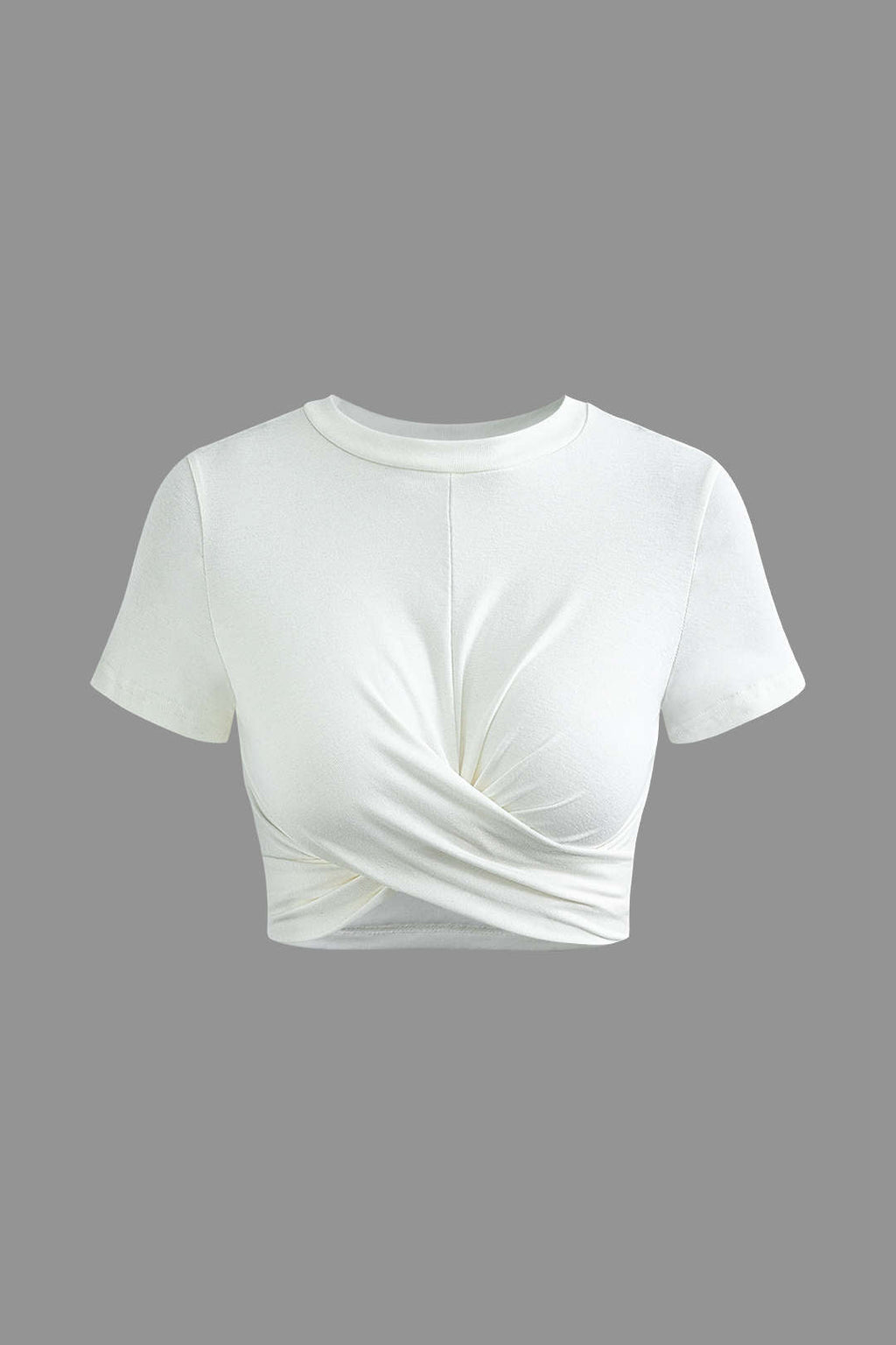 TWISTED CROP TOP WHITE CASUAL JERSEY