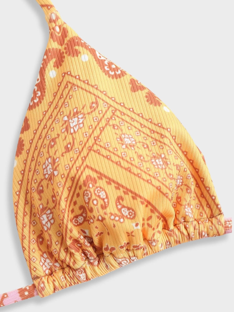 TWO-PIECE BIKINI SET IN PAISLEY PRINT - TIE DIE BIKINI