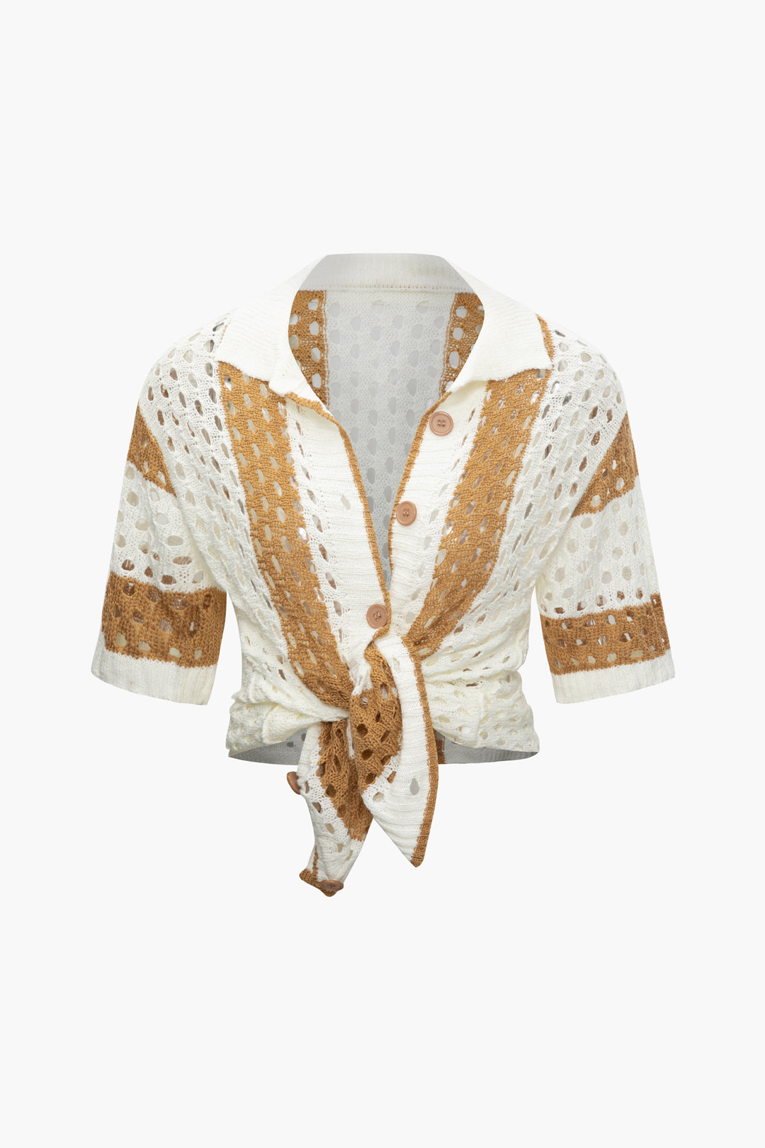 TWO-PIECE CROCHETED SET FOR VACATION KNITWEAR TRANSPARENT JERSEY