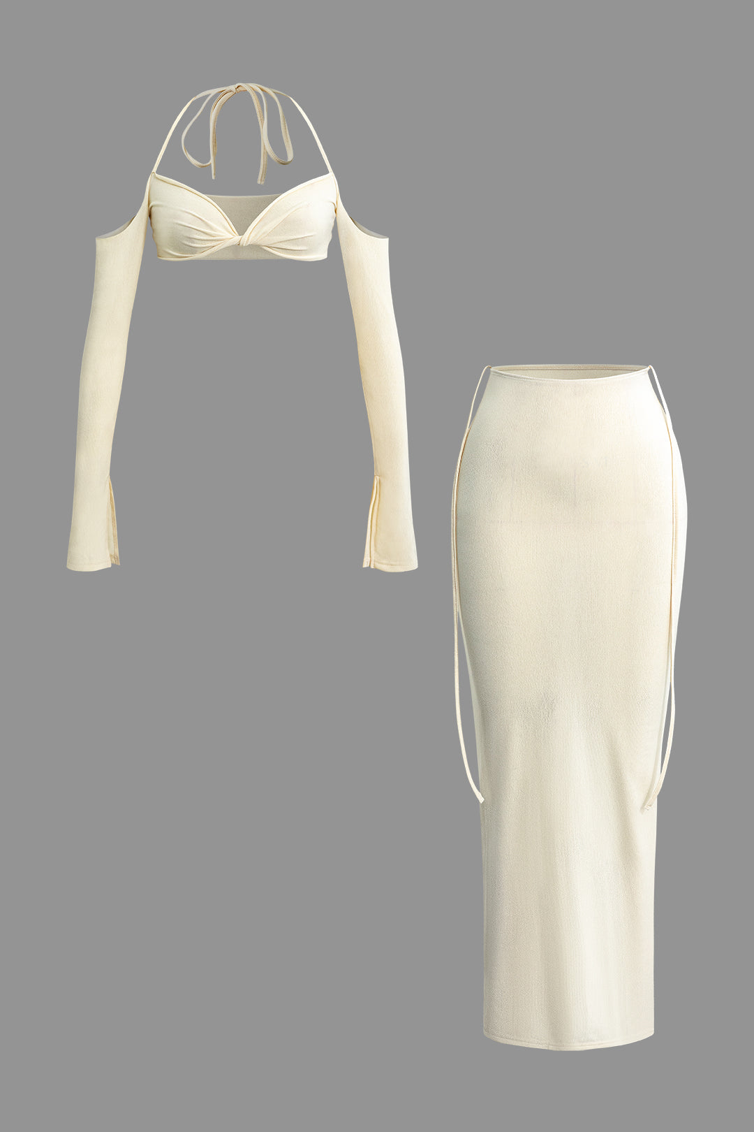 TWO-PIECE DRESS IN CREAM - ELEGANT SPECIAL OCCASION ATTIRE