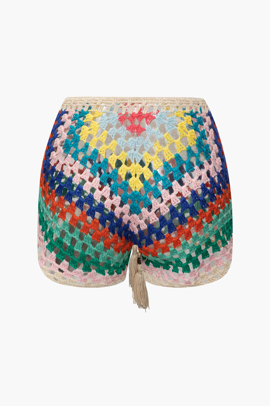 TWO-PIECE SET COLORFUL CROCHETED HOLIDAY KNIT SEMI-TRANSPARENT