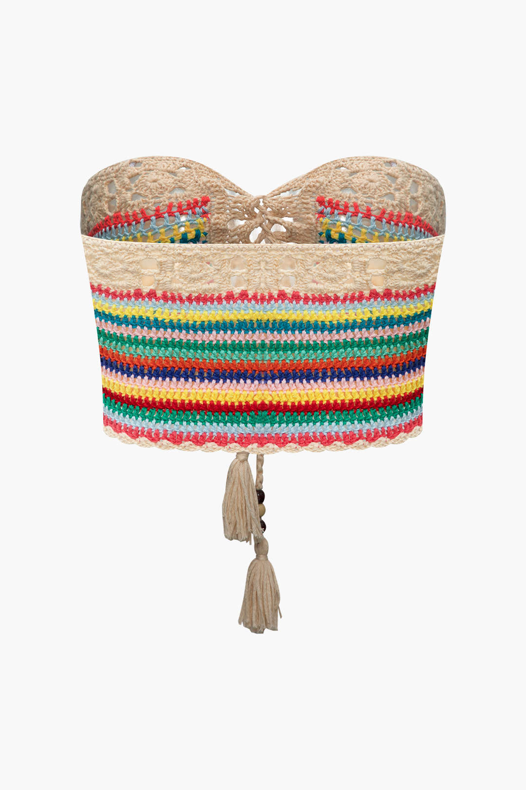 TWO-PIECE SET COLORFUL CROCHETED HOLIDAY KNIT SEMI-TRANSPARENT