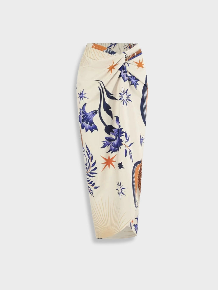 TWO-PIECE SWIMSUIT SET WITH TIE AND MATCHING SKIRT FOR 32D SIZES