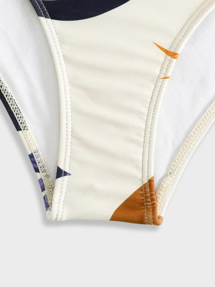 TWO-PIECE SWIMSUIT SET WITH TIE AND MATCHING SKIRT FOR 32D SIZES