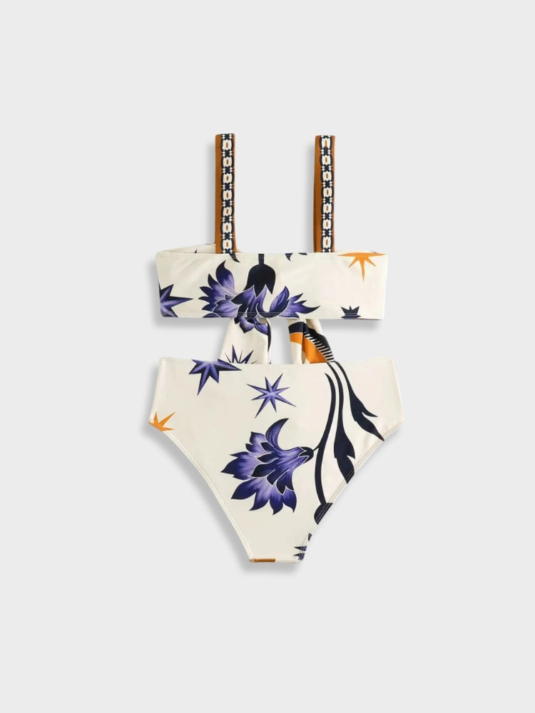 TWO-PIECE SWIMSUIT SET WITH TIE AND MATCHING SKIRT FOR 32D SIZES