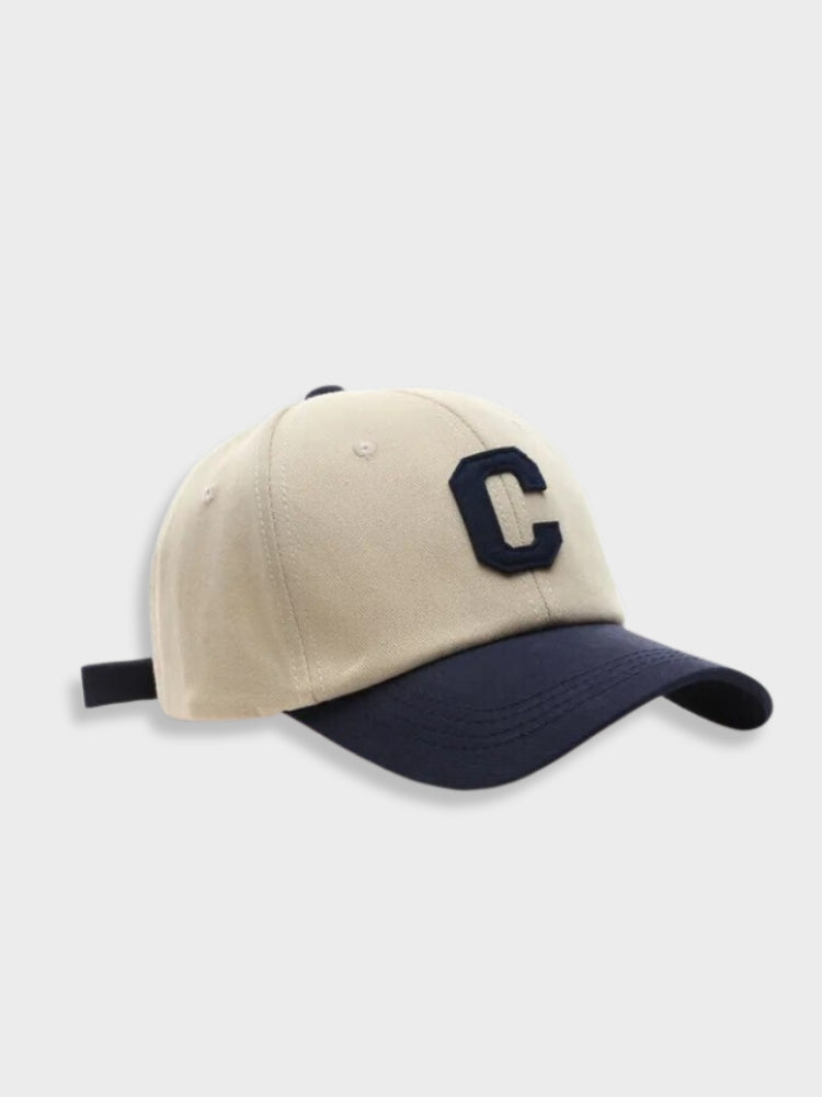 TWO-TONE BASEBALL CAP WITH C - VINTAGE C CAP FOR THE FASHION-FORWARD INDIVIDUAL