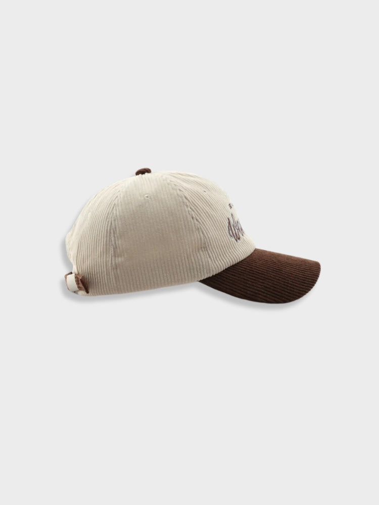 TWO-TONE CORDUROY BASEBALL CAP - TRENDY CORDUROY CAP