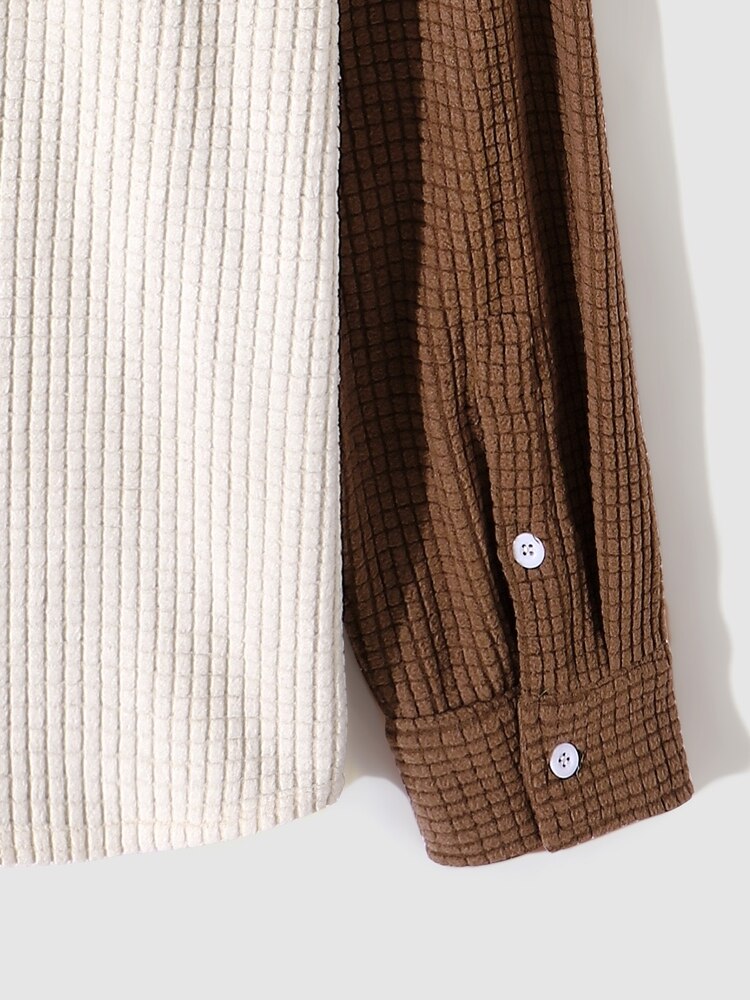 TWO-TONE CORDUROY SHIRT - STYLISH STREETWEAR T-SHIRT