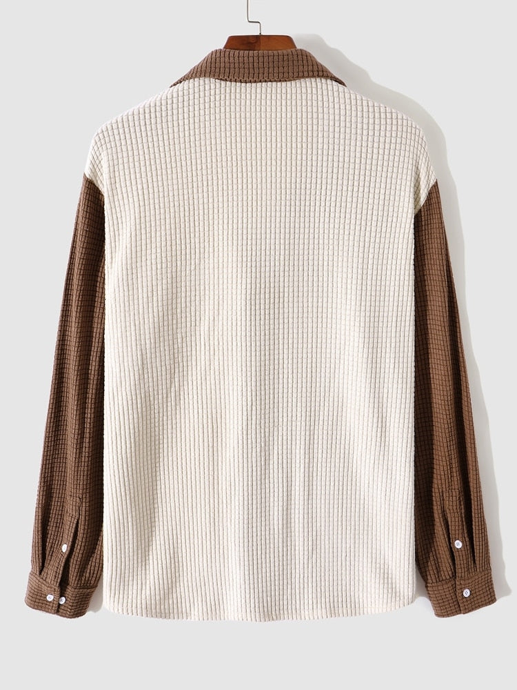 TWO-TONE CORDUROY SHIRT - STYLISH STREETWEAR T-SHIRT